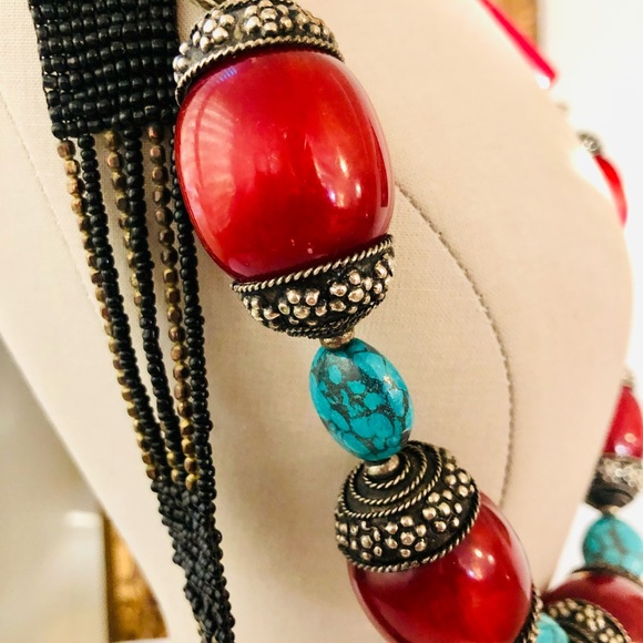 Vintage Southwestern Turquoise Bead Necklace lot - Picture 5 of 13